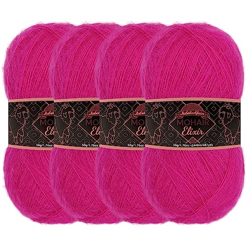 JubileeYarn Lot de 4 écheveaux de laine en mohair Elixir 50... - Beauté & Parfums en promo à 23.46€