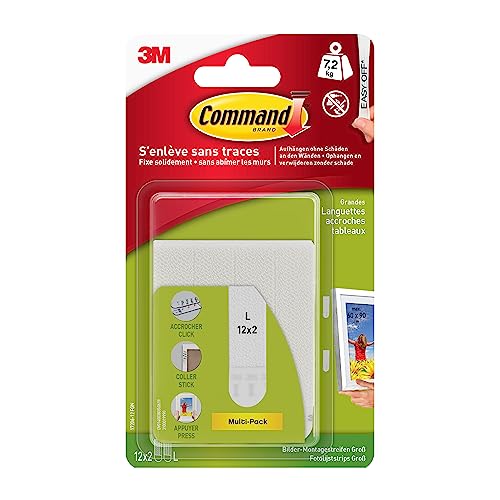 Command Languettes Accroche Tableaux 17206-12, blanches... - Maison & Cuisine Amazon France à 23.99€