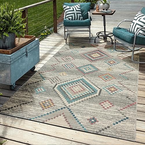 Mia's Bliss Rugs, Robust Outdoor Rug, Modern Design... - Jardin & Extérieur en promo à 14.49€