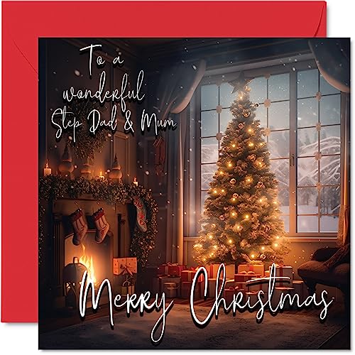 Traditional Happy Christmas Card for Step Dad & Mum - Merry... - Auto & Moto Amazon Royaume-Uni à 1.96€