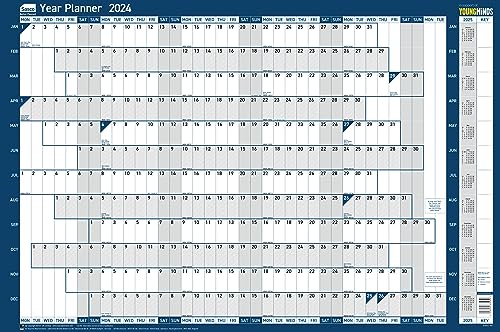 Sasco 2024 Yearly Wall Planner Set, Paper Whiteboard Poster... - Fournitures Bureau Amazon Royaume-Uni à 4.46€