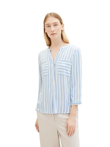 TOM TAILOR 1016190 Blusa, 35221 – Rayas Verticales Azules... - Amazon Espagne à 11.98€