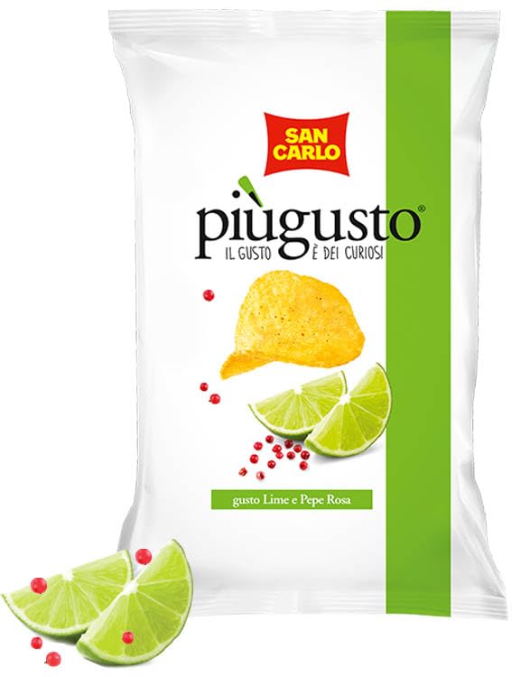 San Carlo Più Gusto Patatine Gusto Lime e Pepe Rosa Busta... - Épicerie Amazon Italie à 1.05€