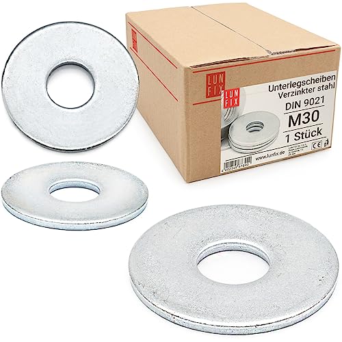 Rondelle acciaio zincato M 30-1 Pezzi DIN 9021 – 1 Pezzi |... - Bricolage & Outils Amazon Italie à 2.07€