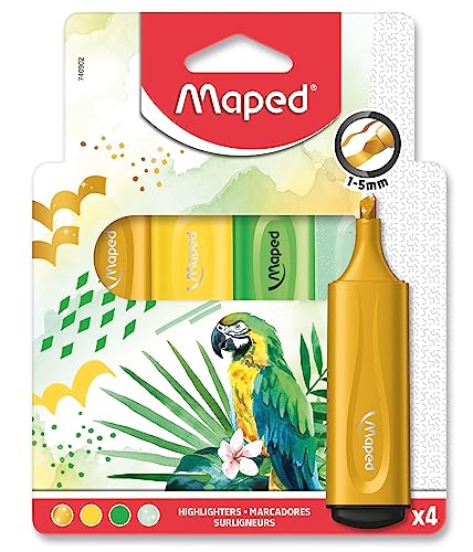Maped - 4 Evidenziatori Fluo'Peps - Punta smussata... - Maison & Cuisine en promo à 4.69€