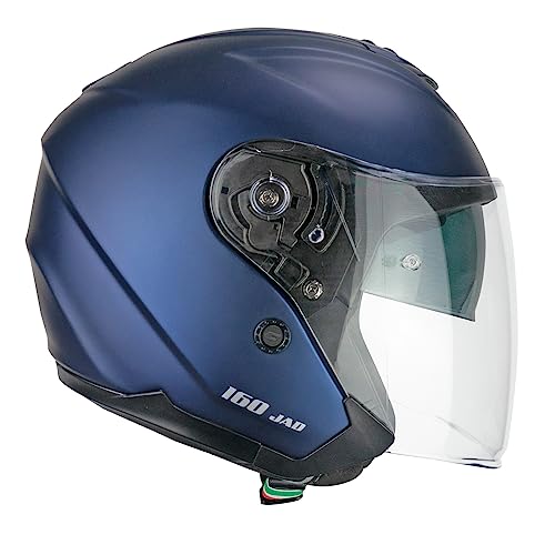 CGM Casco de Cara Abierta, 160 A Jad Mono Azul Satinado, S... - Auto & Moto Amazon Espagne à 46.55€