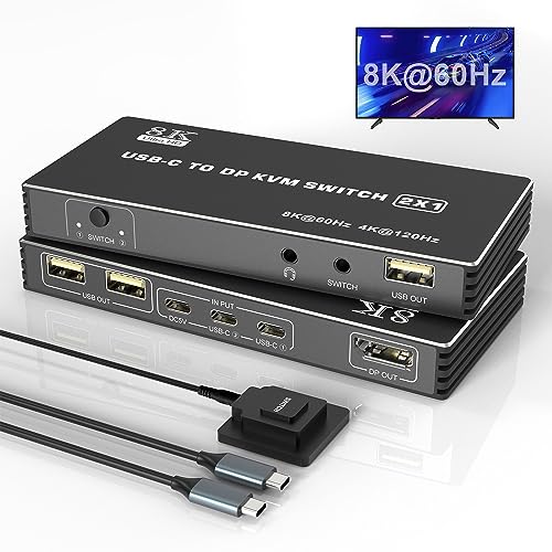 USB C KVM Switch 8K@60Hz 4K@120Hz, 2 Port Typ C für 2... - High-Tech & Électronique en promo à 9.00€