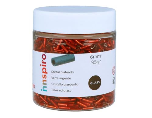 Rocaille de verre cylindre argenté rouge 1,80x6mm. 95gr. Pot - Maison & Cuisine Amazon France à 4.23€