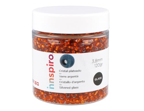 Rocaille de verre rond argenté orange 3,8mm.120gr. Pot - Maison & Cuisine Amazon France à 2.89€