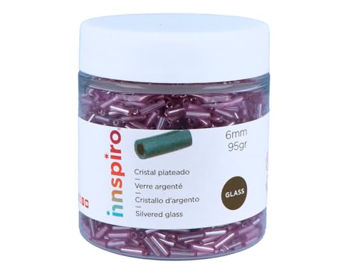 Rocaille de verre cylindre argenté rose 1,80x6mm. 95gr. Pot - Maison & Cuisine Amazon France à 2.42€