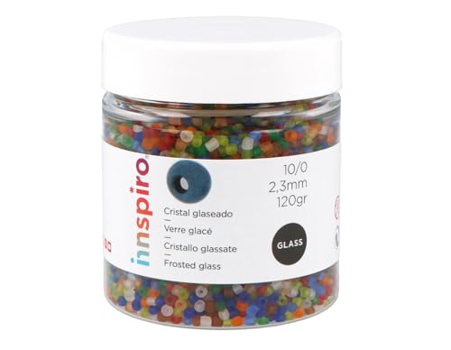 Rocaille de verre ronde glacé mélange 2,3mm.120gr. Pot - Maison & Cuisine Amazon France à 3.02€