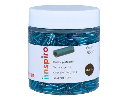 Rocaille de verre cylindre argenté bleu 1,80x6mm. 95gr. Pot - Maison & Cuisine Amazon France à 2.42€