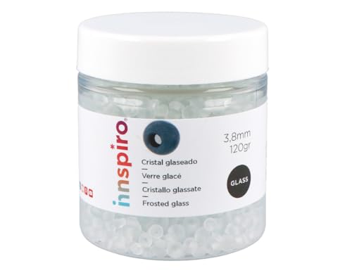 Rocaille de verre ronde glacé blanc 3,8mm.120gr. Pot - Maison & Cuisine Amazon France à 2.64€