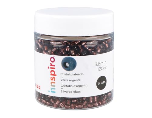 Rocaille de verre rond argenté violet 3,8mm.120gr. Pot - Maison & Cuisine en promo à 2.89€