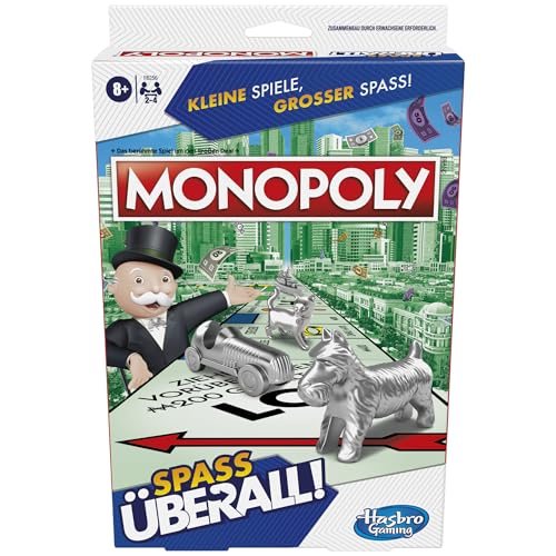 Monopoly Jeu de Voyage Compact pour 2 à 4 Joueurs - Jouets & Jeux Amazon France à 10.01€