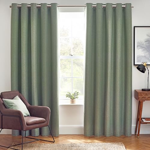 furn. Dawn Textured Blackout Eyelet Curtains – Thermal... - Maison & Cuisine Amazon Royaume-Uni à 28.00€