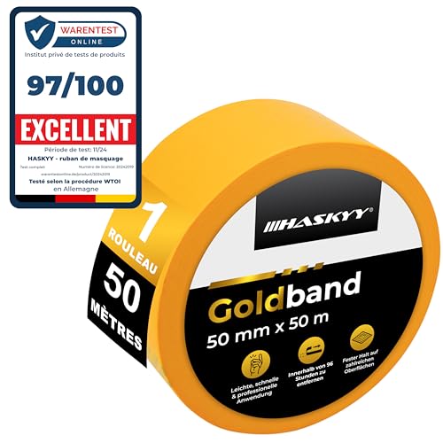 HASKYY Ruban de masquage pour peinture 50mm x 50m... - Bricolage & Outils en promo à 3.50€