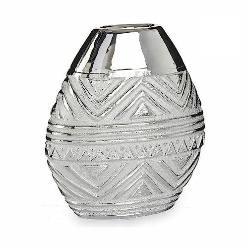 Gift Decor S3625964 Jarrón Ancho Plateado Cerámica 8cm x... - Bon plan à 24.09€