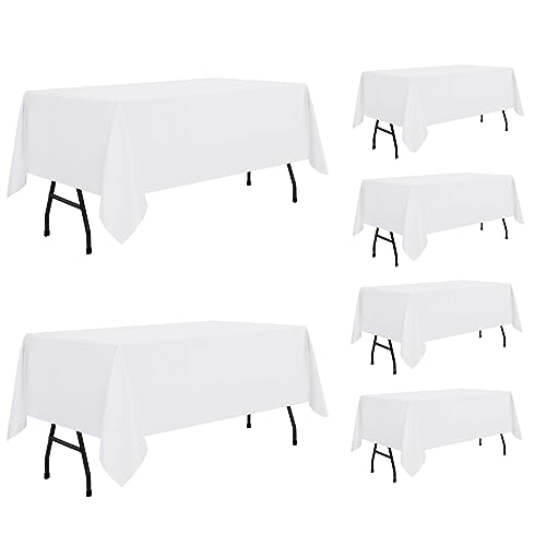 sancua 6 Pack White Tablecloth 60 x 84 Inch, Rectangle... - Maison & Cuisine Amazon Royaume-Uni à 27.49€