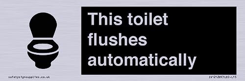 Letrero «This toilet flushes automatic» – 150 x 50 mm – L15 - Auto & Moto Amazon Espagne à 9.87€