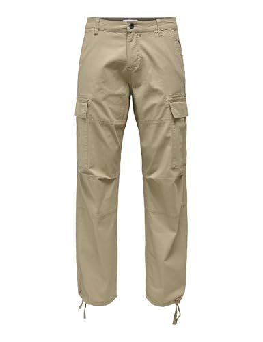 ONLY & SONS Pantaloni Cargo da Uomo, Cincillà, 28W x 32L - Home & Kitchen Amazon Italy à 30.00€
