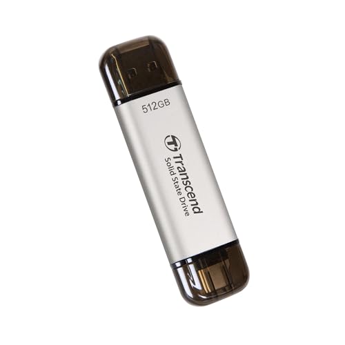 Transcend ESD310 512GB Dual USB-C/A External SSD 1050MB/s... - High-Tech & Électronique Amazon Allemagne à 64.31€