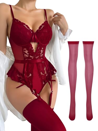 Lilosy Lencería, Rojo Borgoña, M Mujeres - Amazon Espagne à 9.34€