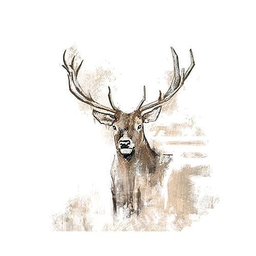 20 SERVIETTES PAPIER CERF MONTAGNE DESSIN 33CM BLANC en promo à 2,75€ (-53%) sur Amazon FR
