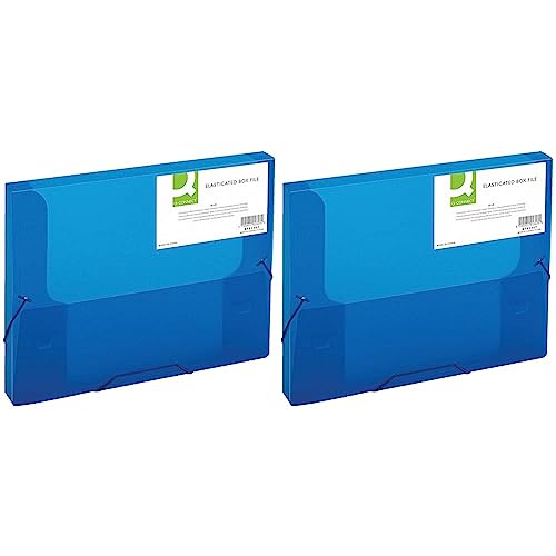 Q-Connect Elasticated Box File - Blue (Pack of 2) - Fournitures Bureau en promo à 3.96€