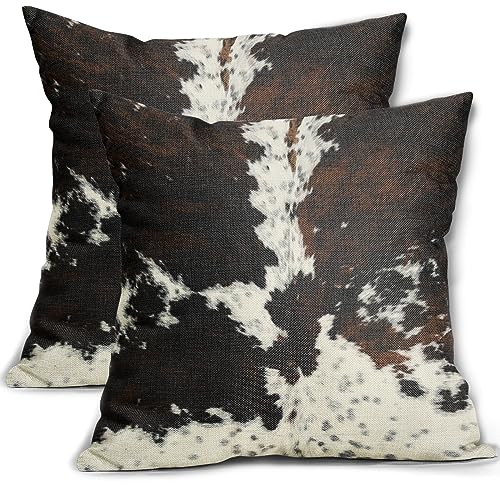 Western Cow Print Pillow Covers 18x18 Set of 2 Black White... - Maison & Cuisine Amazon Royaume-Uni à 1.00€