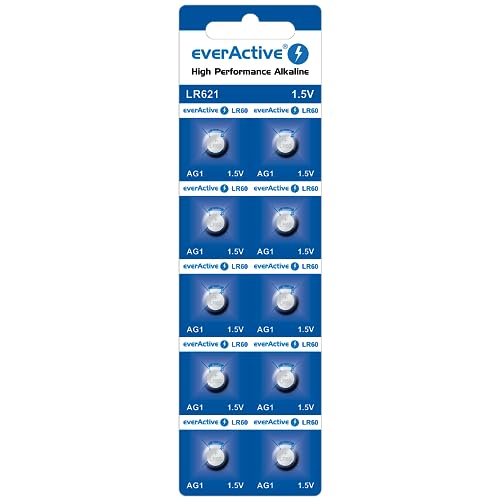 everActive AG1 / G1 / LR621/ LR60 Knopfzellenbatterien 1,5... - Fournitures Bureau en promo à 2.40€