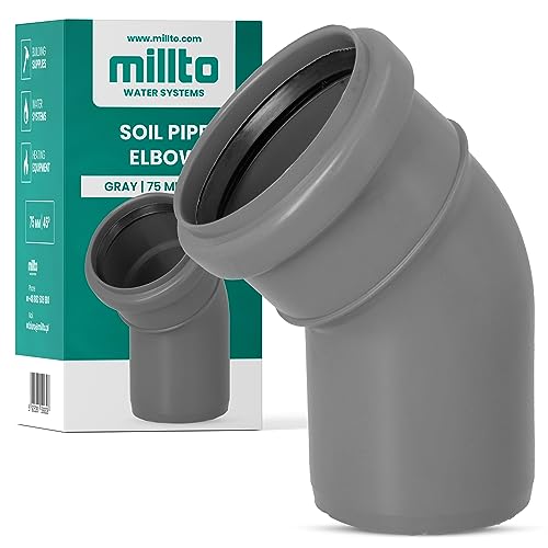Millto™ Kunststoff Bogen 75x75 mm 45º PP-Bogen Abwasser... - Bricolage & Outils Amazon Allemagne à 2.49€