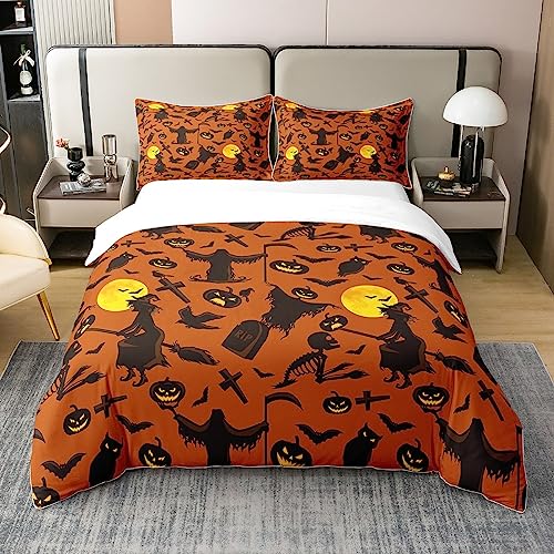 Juego de ropa de cama de Halloween 100 % algodón, 135 x 200... - Jouets & Jeux en promo à 23.30€