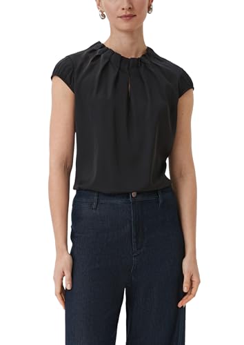 comma Chemisier en Satin avec Fronces, 9999_Noir, 44 en promo à 24,03€ (-51%) sur Amazon FR