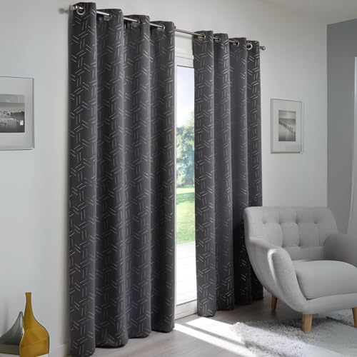 Home Maison - Rideau Obscurcissant à Motifs Argentés - 100%... - Maison & Cuisine Amazon France à 16.70€