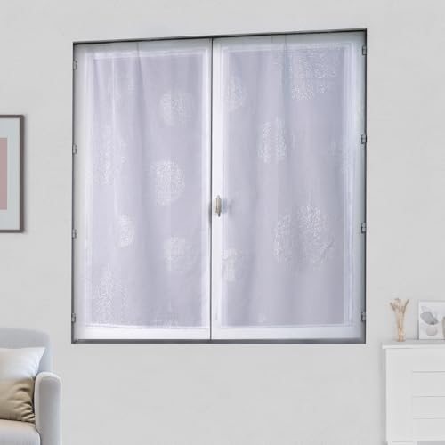 Homemaison - Pair of Small Muslin Curtains with Silver... - Maison & Cuisine Amazon Royaume-Uni à 12.43€
