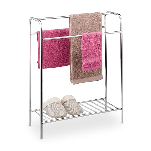 Relaxdays Towel Rack, 3 Bars, with Shelf, Free Standing... - Nouvelle promo Amazon à 32.32€