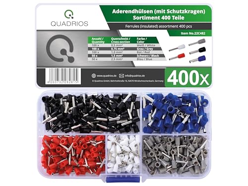 Quadrios Lot de 400 embouts de câble isolés - Finition... - Bricolage & Outils en promo à 8.31€