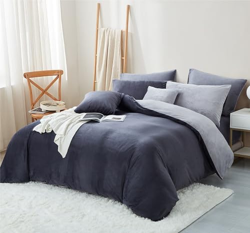 Freyamy Bettbezug Flanell, 200 x 200 cm, Dunkelgrau... - Maison & Cuisine Amazon Allemagne à 26.17€