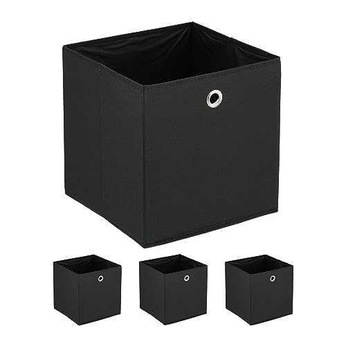 Relaxdays Set of 4 Storage Boxes, Foldable, HWD: 30x30x30... - Amazon Royaume-Uni à 23.41€