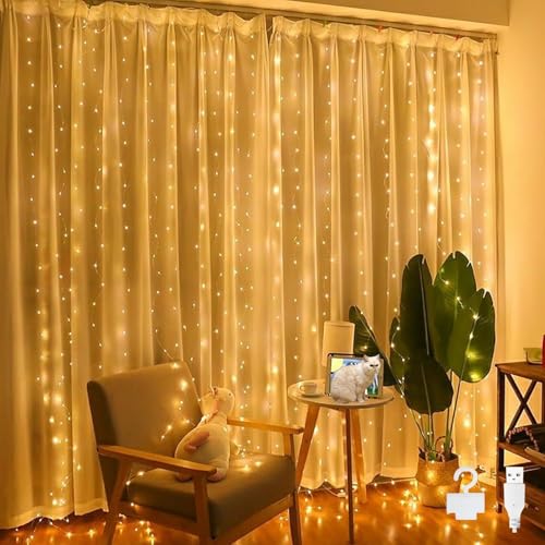 Bigzom Lichterketten Vorhang,Lichtervorhang Innen Außen... - High-Tech & Électronique Amazon Allemagne à 16.25€