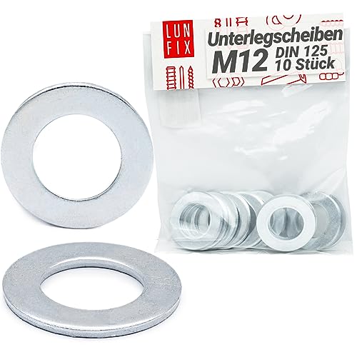 Rondelle acciaio zincato M 12-10 Pezzi DIN 125 – 10 Pezzi |... - Animalerie en promo à 1.46€