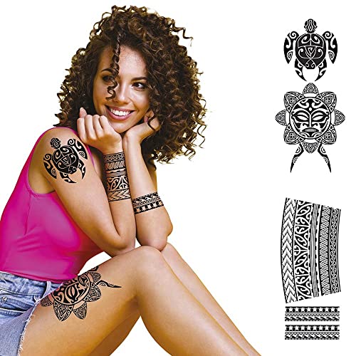 TATUAGGI EFEMERI ARTE TRIBAL MAORI NERO - Beauté & Parfums Amazon Italie à 2.30€
