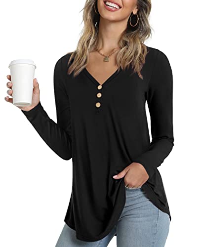 Ninee Camiseta de manga larga para mujer, cuello en V... - Amazon Espagne à 12.04€