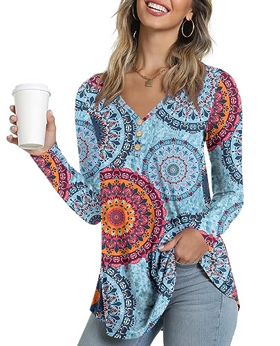 Ninee Camiseta de manga larga para mujer, cuello en V... - Jardin & Extérieur Amazon Espagne à 11.89€
