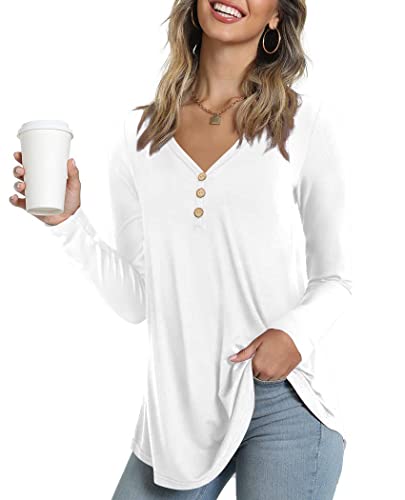Ninee Camiseta de manga larga para mujer, cuello en V... - Amazon Espagne à 11.89€