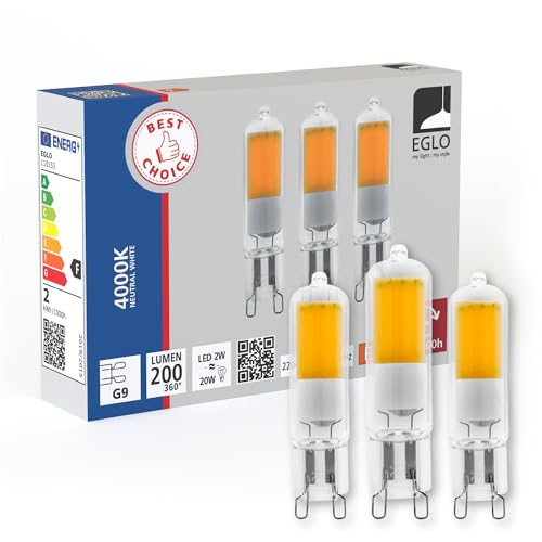 Eglo Lot de 3 ampoules à broche LED G9, lampes crayon, 2... en promo à 9,90€ (-35%) sur Amazon FR