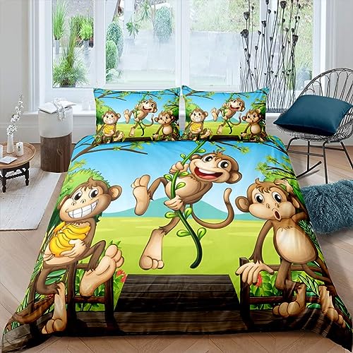 Bettwäsche-Set Affe Niedliche Cartoon-Tiere Bettwäsche für... - Maison & Cuisine en promo à 23.00€