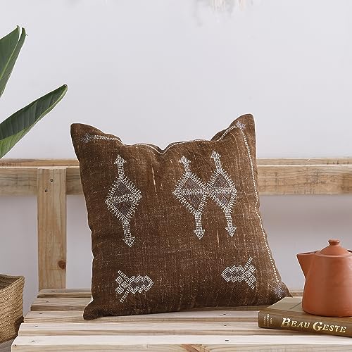 Labhanshi Braunes Kaktus-Seidenkissen, rustikales... - Home & Kitchen Amazon Germany à 11.64€