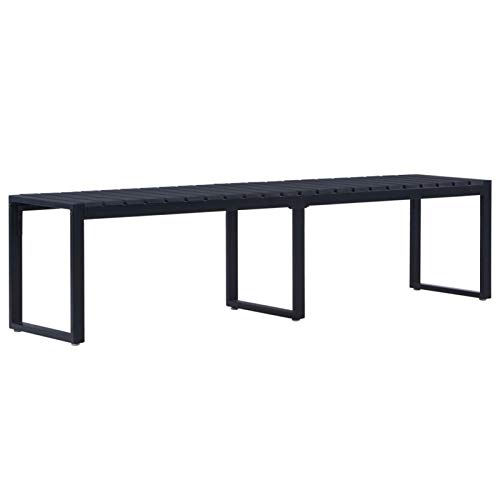 Homgoday Banc de jardin 180 cm en panneau PS noir, banc de... - Jardin & Extérieur Amazon France à 201.69€